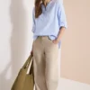 Blouse met lange mouwen in seersucker kwaliteit