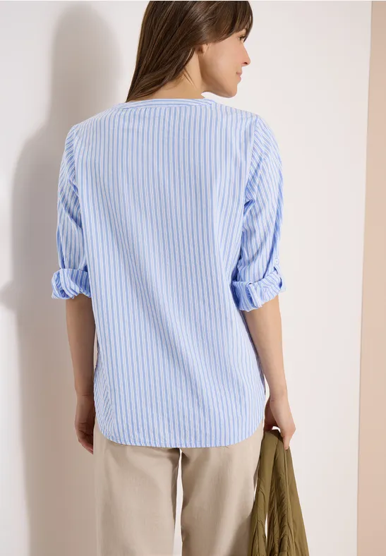 Blouse met lange mouwen in seersucker kwaliteit - Afbeelding 3