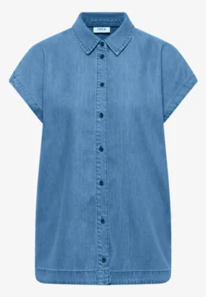 Alternative view of Blouse met overhangende schouders in denimlook