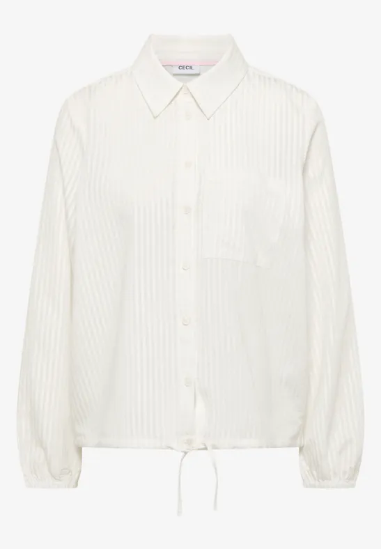 Blouse met overhemdkraag en strepen - Afbeelding 2