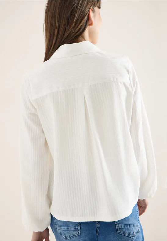 Blouse met overhemdkraag en strepen - Afbeelding 3