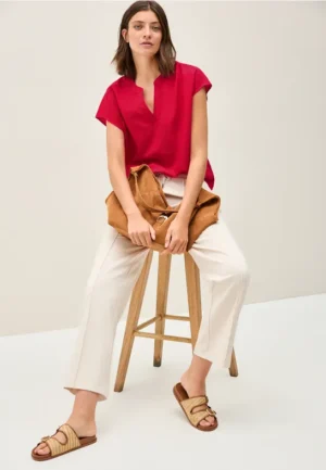 Blouseshirt in effen kleur