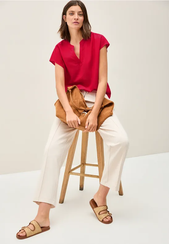 Blouseshirt in effen kleur