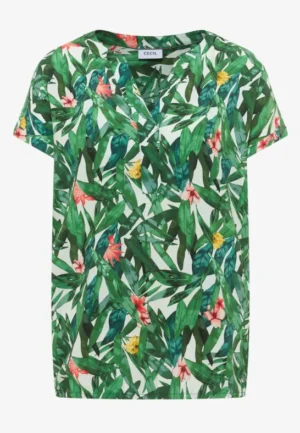 Alternative view of Blouseshirt met korte mouwen en gespleten hals