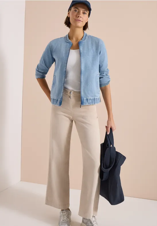 Blouson in denimkwaliteit met ritssluiting