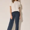 Broek met gemêleerd effect