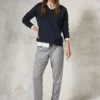 Broek met gemêleerde look