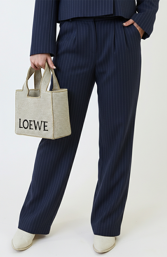 Classic Striped Palazzo Pants Navy
