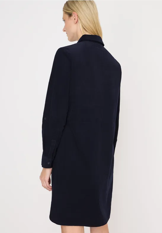 Corduroy jurk in effen kleur - Afbeelding 3