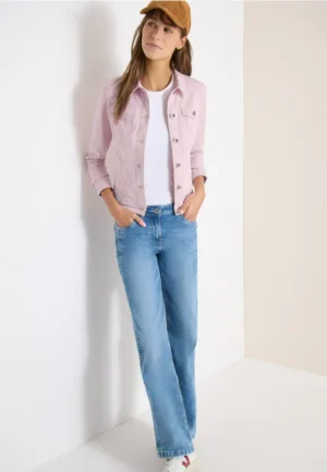 Denim jack in een gekleurde denim look