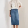 Denim rok met galonstrepen