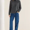 Flanellen blouse met studs
