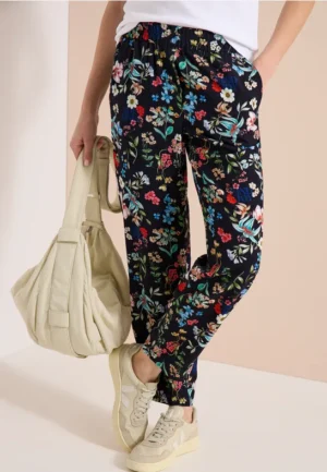 Florale loose fit broek