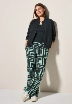 Gedessineerde broek met structuur