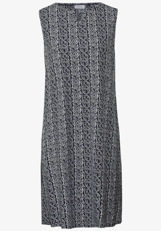 Gedessineerde jersey jurk