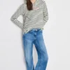 Gestreept shirt met capuchon