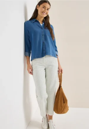 Gestreepte jeans met Wide Legs