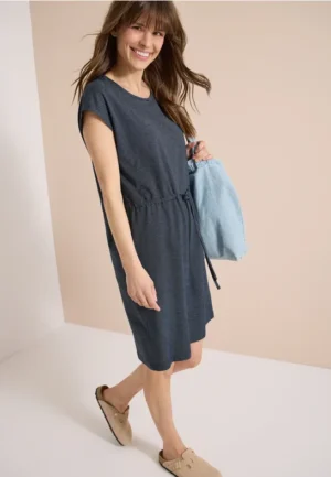 Gestreepte jersey jurk