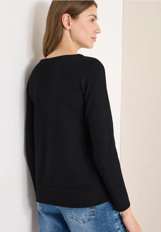 Getextureerd shirt met lange mouwen - Afbeelding 3