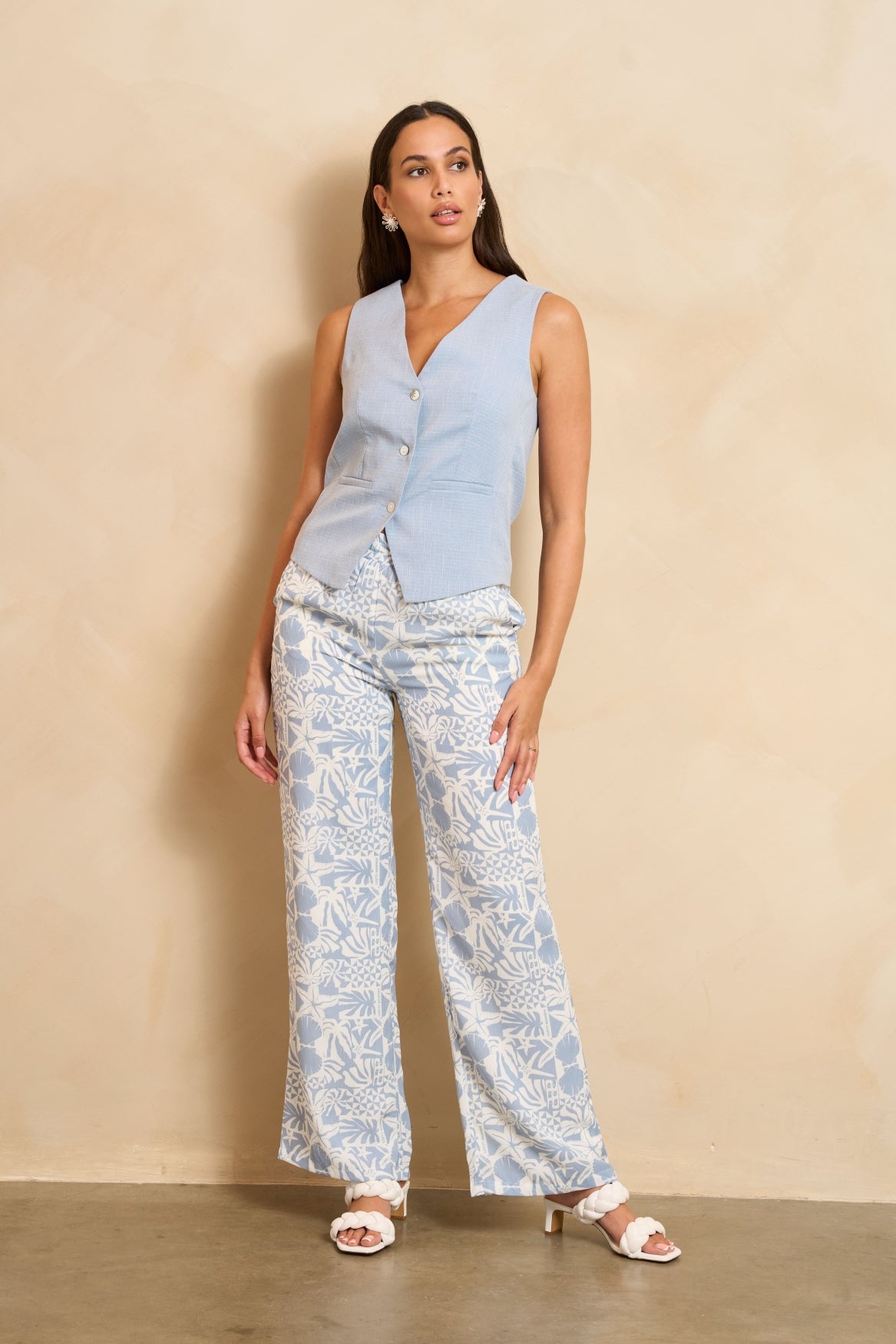 Broek Elune | Blue Off White