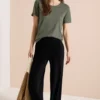 High Waist broek met wijde pijpen in Loose Fit