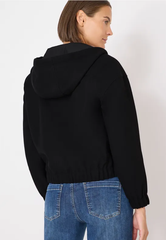 Hoodie blouson in wollook - Afbeelding 3