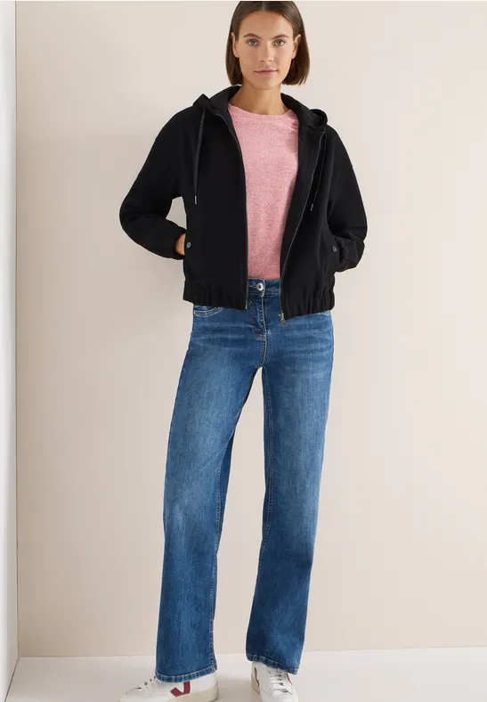 Hoodie blouson in wollook