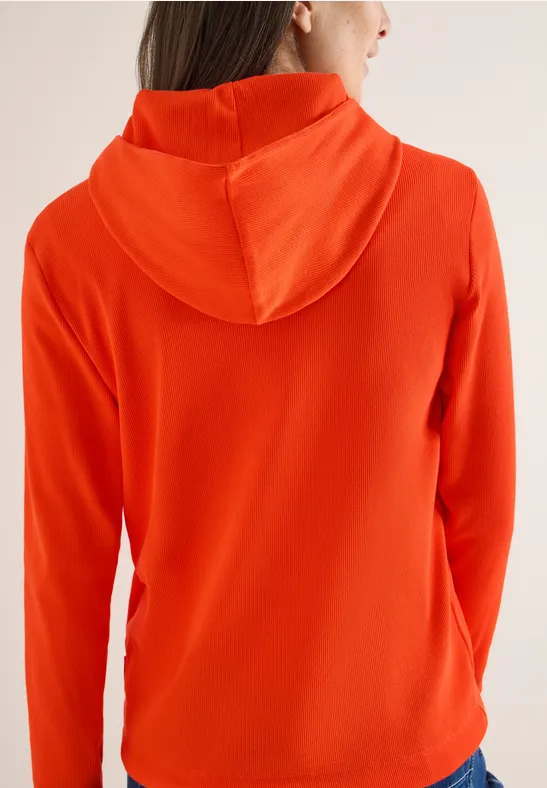 Hoodie met geribde structuur - Afbeelding 3