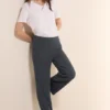 Jersey broek met geribde structuur