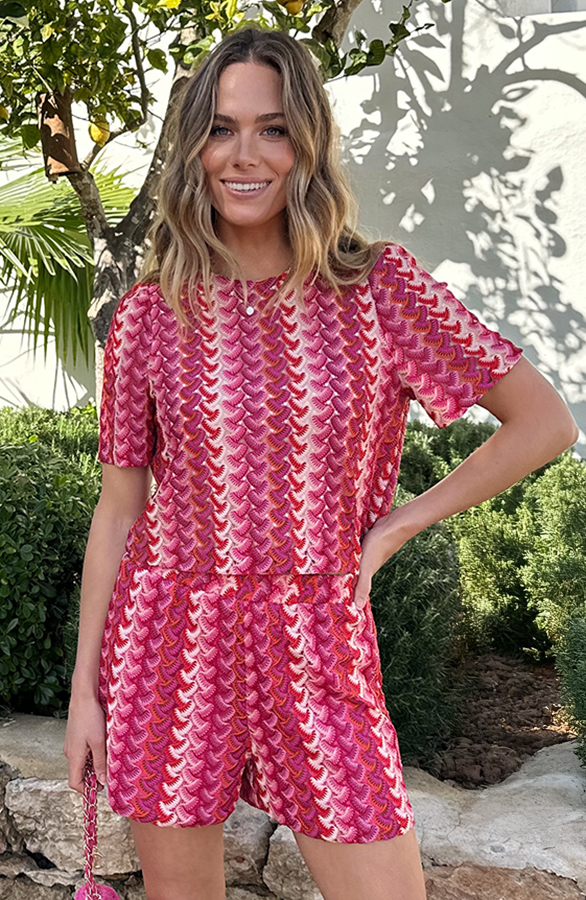 Katoenen Gehaakte Look Top Multicolor