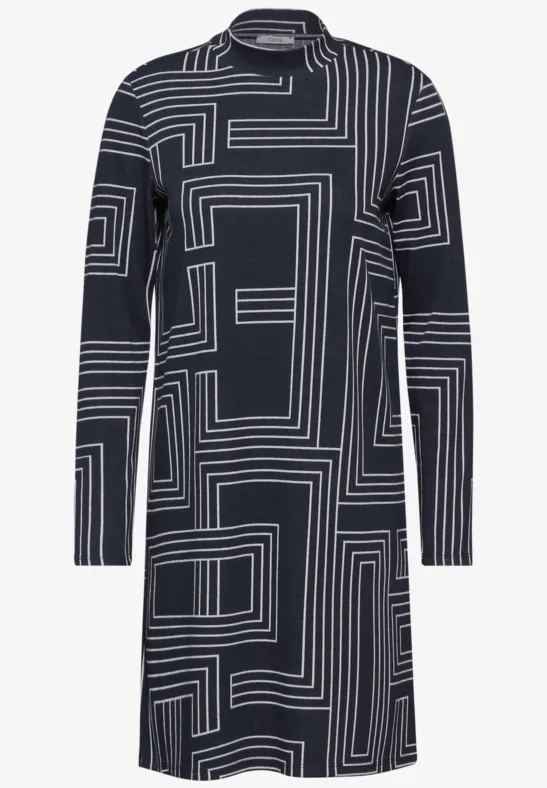 Knielange jacquard jurk