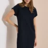 Knielange jersey jurk