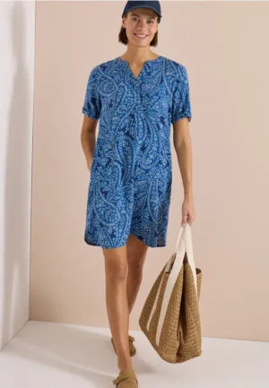 Knielange jurk met paisleypatroon
