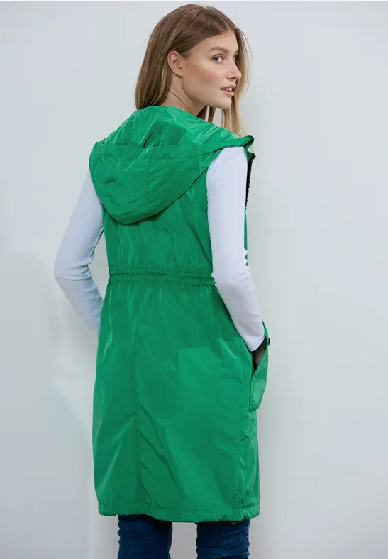 Lange bodywarmer met mesh - Afbeelding 3