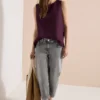 Linnen blouse met knoopdetails