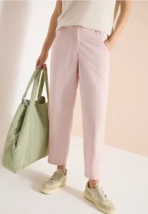Mid Waist broek met wijde pijpen in casual pasvorm