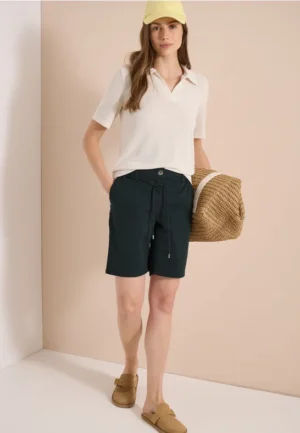 Mid Waist shorts met wijde pijpen in Loose Fit