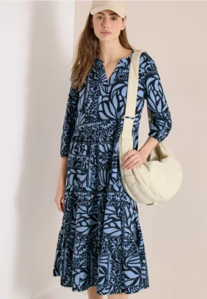 Midi-jurk met patchworkprint