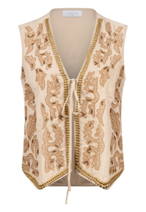 Nukus - Beige | Dames | Gilet | Beige | XXL | regular | Kamst mode