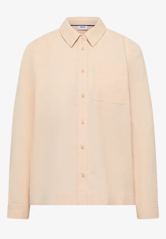 Overhemdblouse in effen kleur - Afbeelding 2