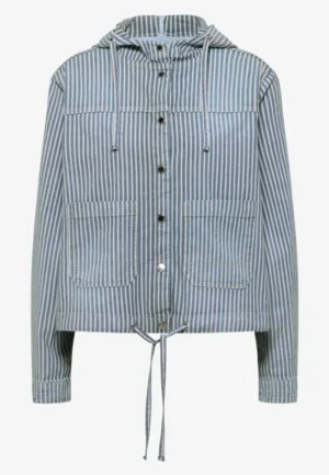 Alternative view of Overshirt met capuchon en strepen
