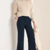 Piqué broek met band