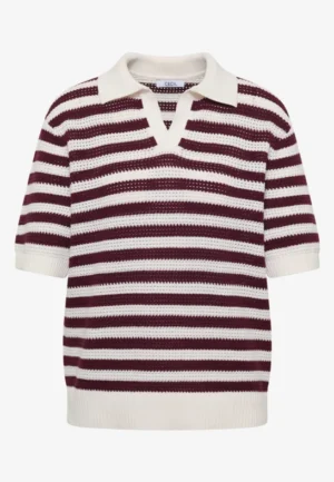 Poloshirt met korte mouwen in gehaakte kwaliteit