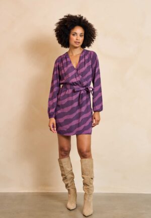 Jurk Eluna | Purple Faded Stripe