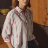 Seersucker overhemd blouse