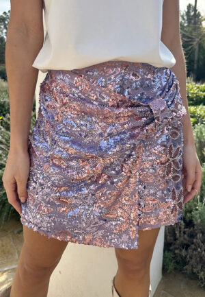 Sequin Skort Lila Roze