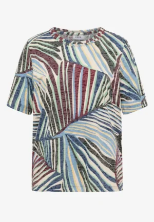Alternative view of Shirt in burnout-look met print