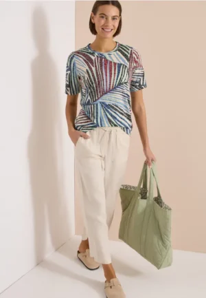 Shirt in burnout-look met print