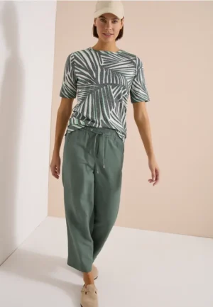 Shirt met boothals en print