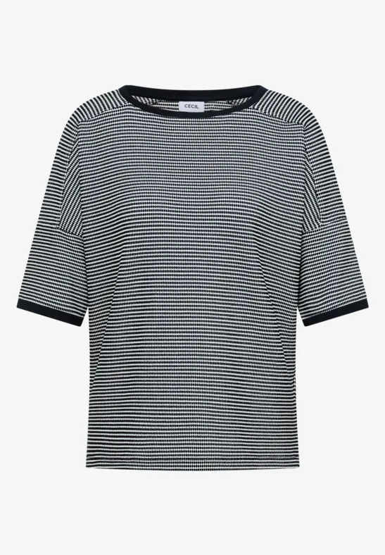 Shirt met boothals en structuur - Afbeelding 2